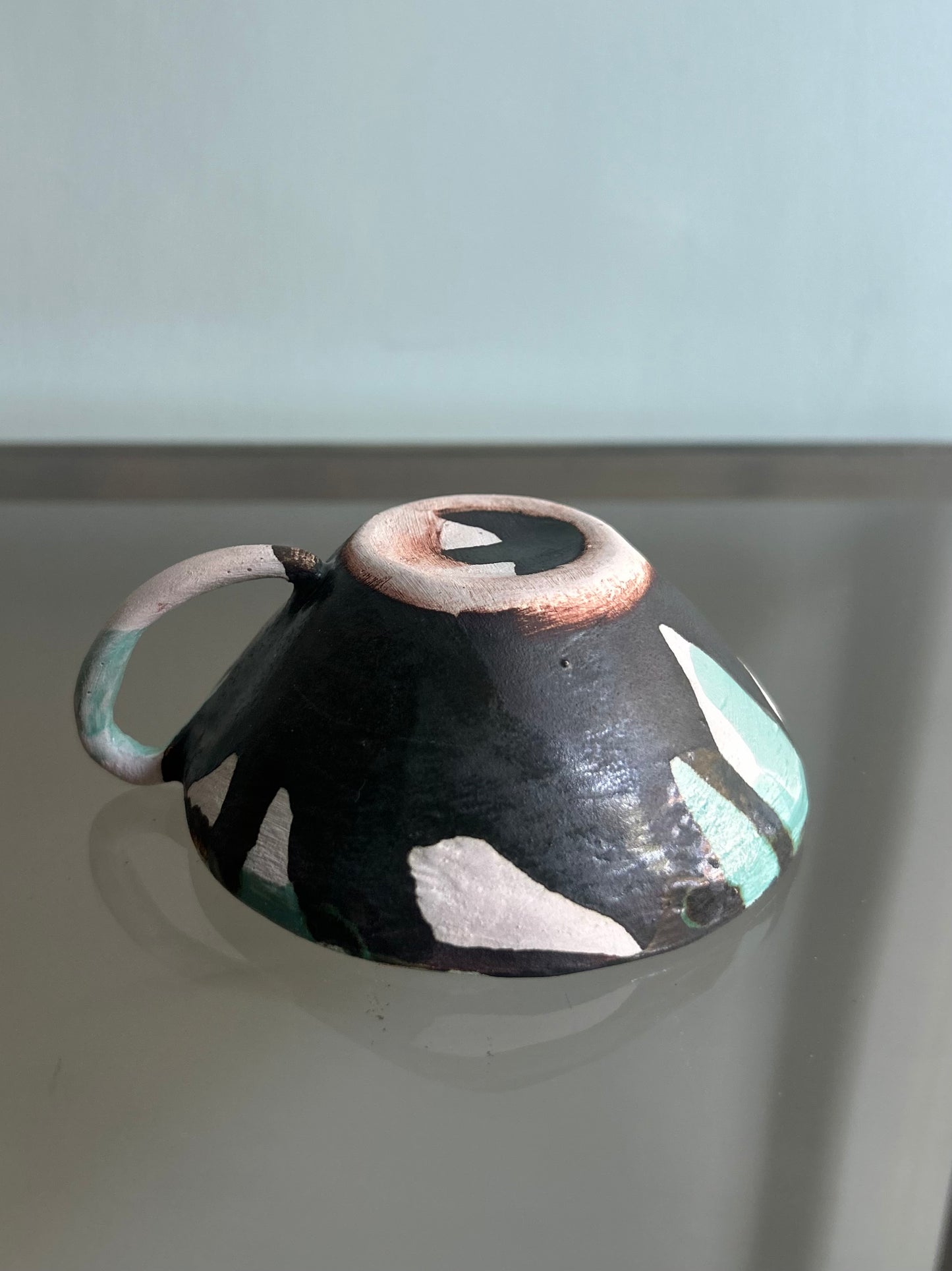 Tazza verde acqua e nero matte