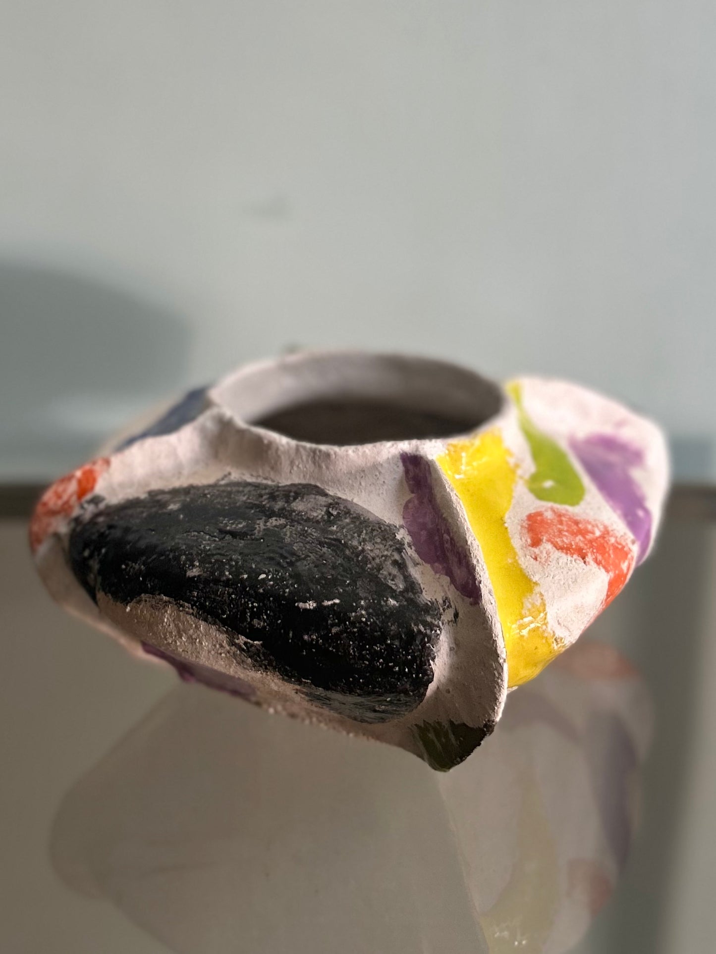 Vaso basso squadrato colorato