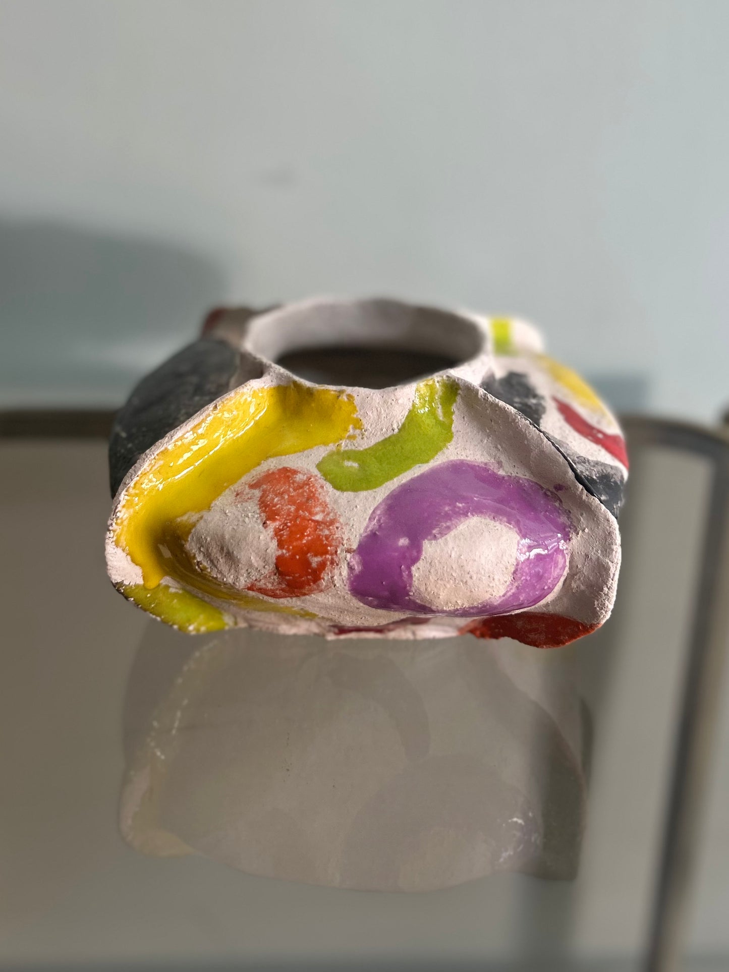 Vaso basso squadrato colorato