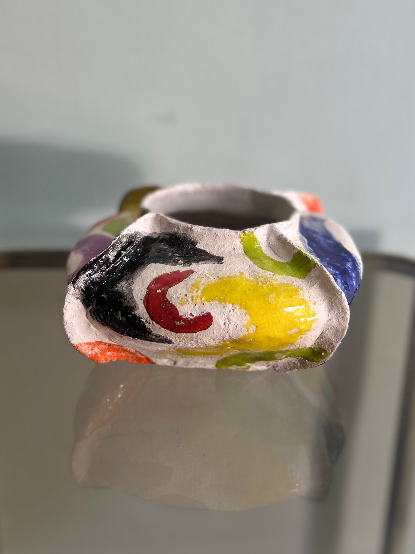 Vaso basso squadrato colorato