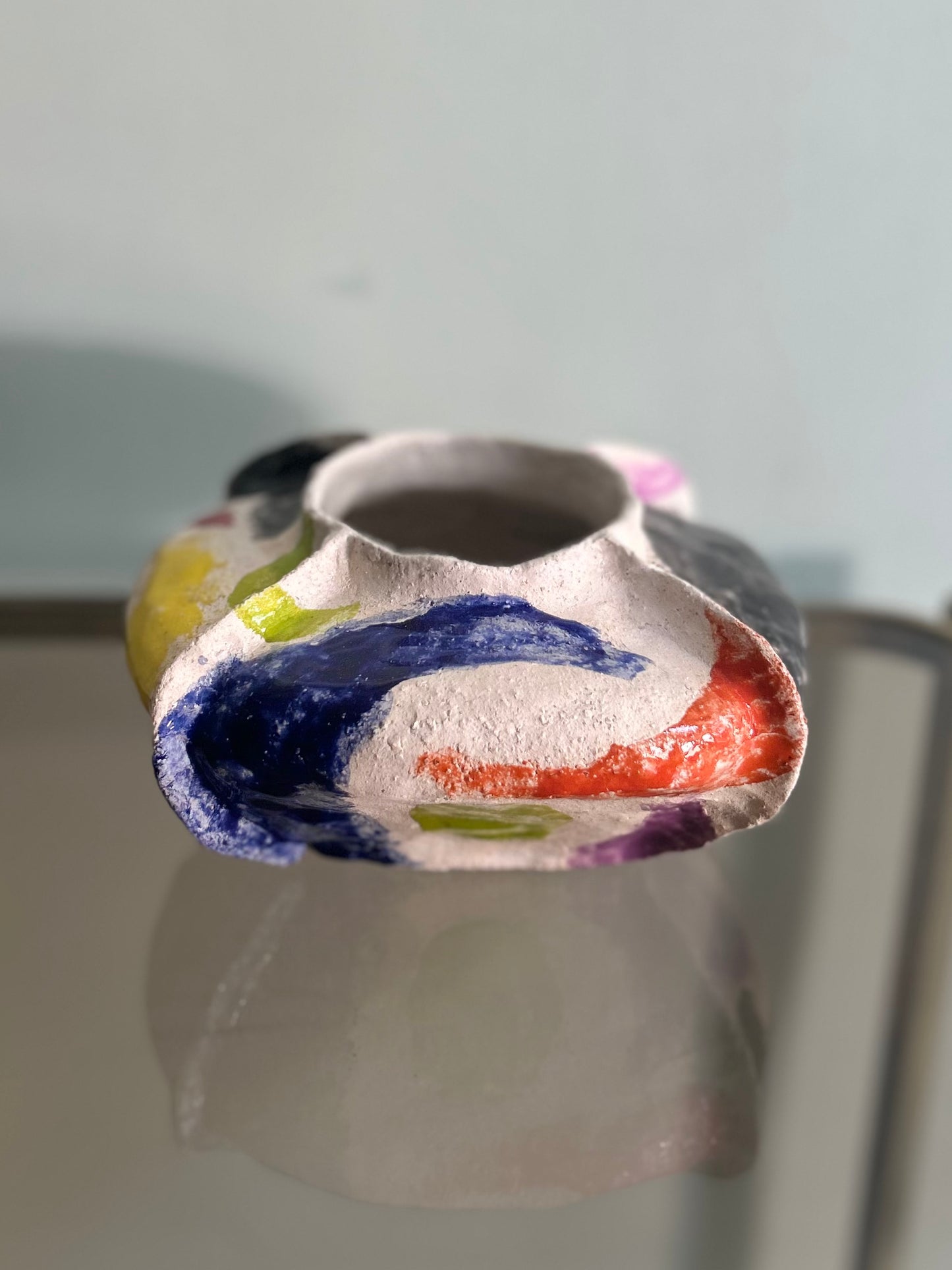 Vaso basso squadrato colorato