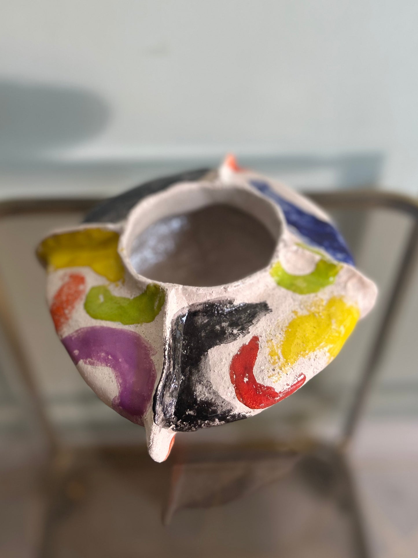 Vaso basso squadrato colorato