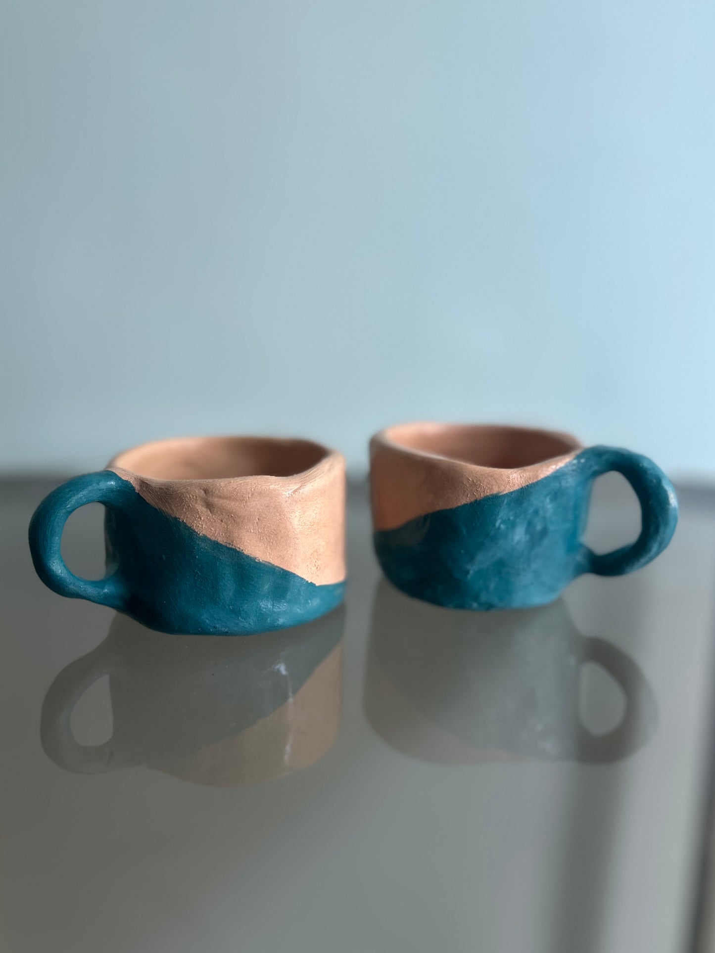 Coppia tazzine blu verde