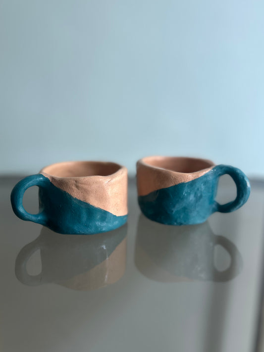 Coppia tazzine blu verde