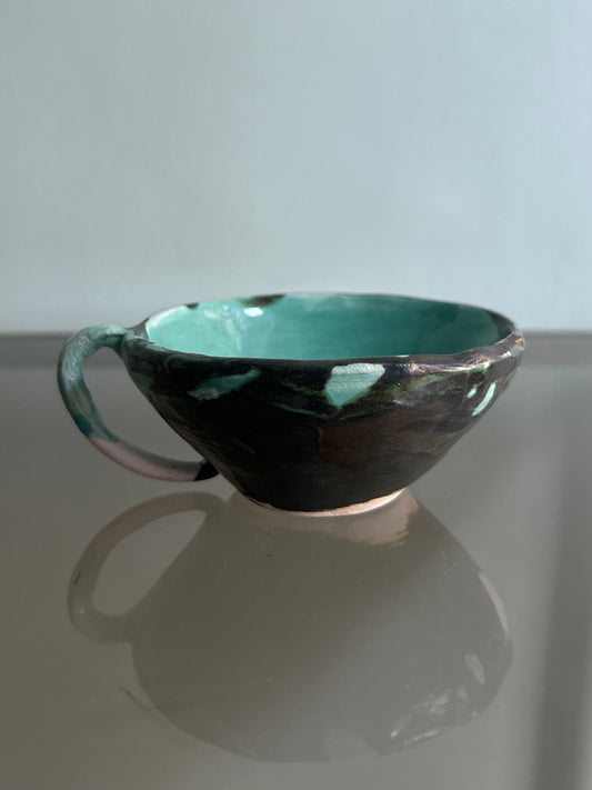 Tazza verde acqua e nero matte
