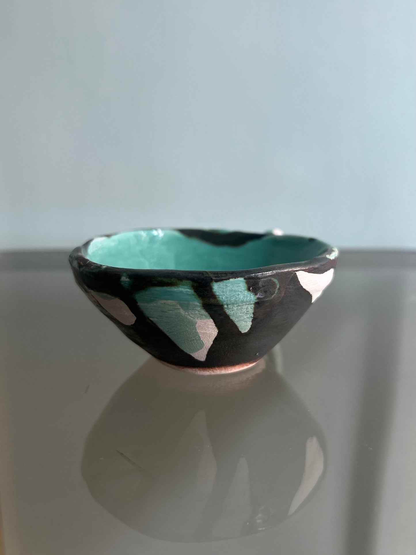 Tazza verde acqua e nero matte