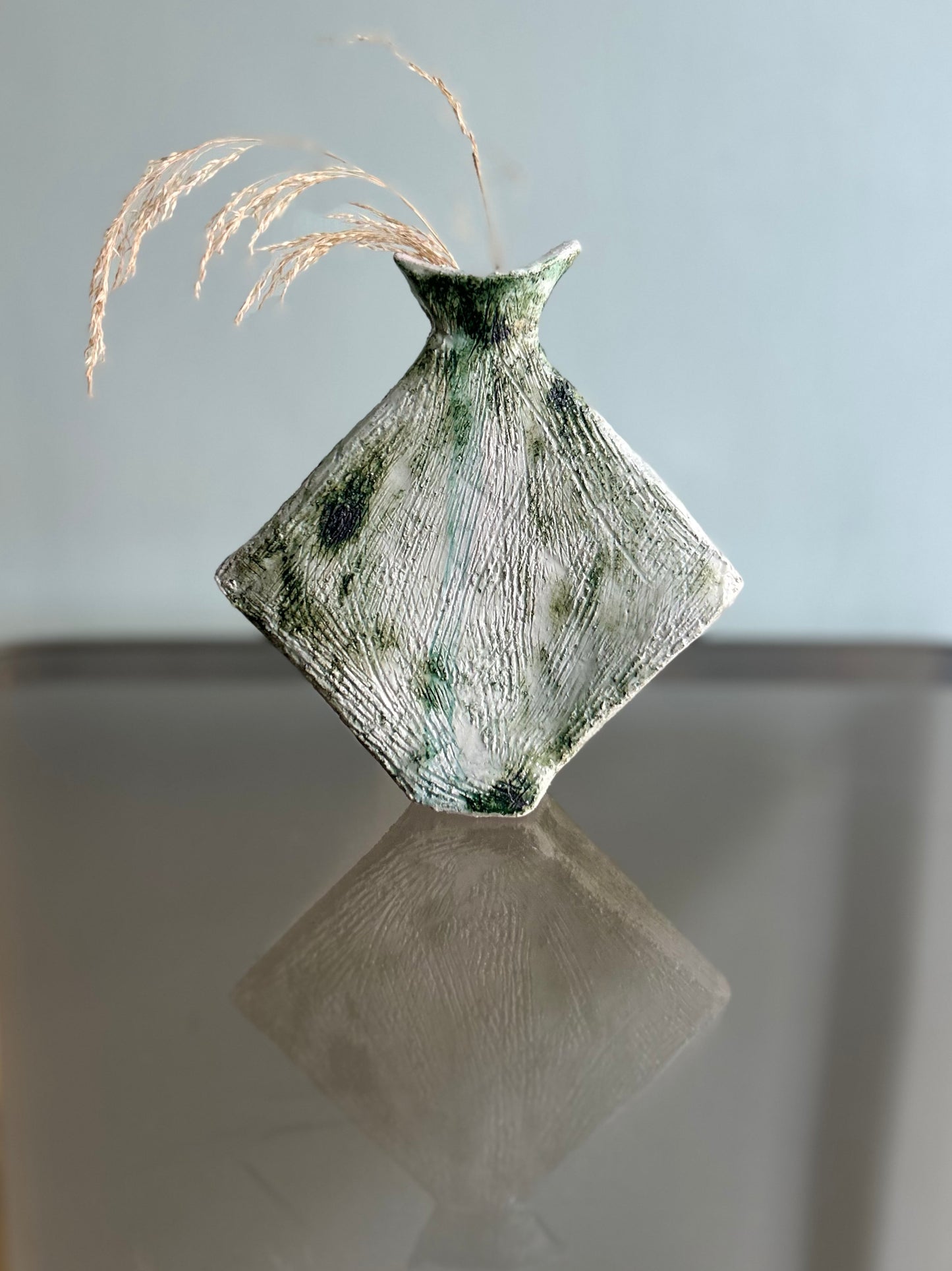 Vaso rombo verde muschio