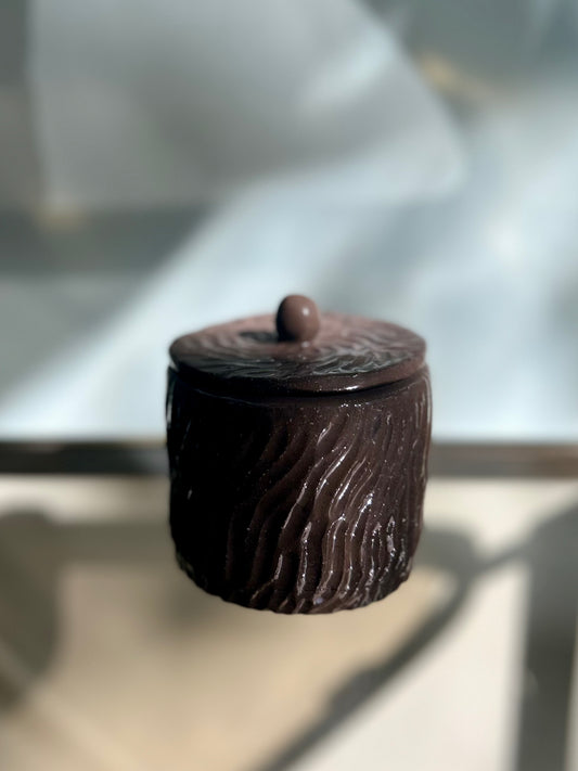 Candela lavanda e raku nera